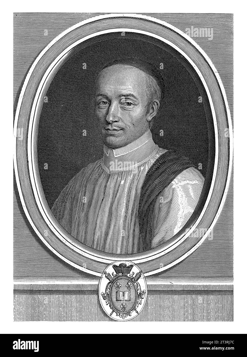Porträt von Pierre Lallemant, Robert Nanteuil, 1678 Porträt von Pierre Lallemant, Prior von Sainte-Genevieve. Stockfoto