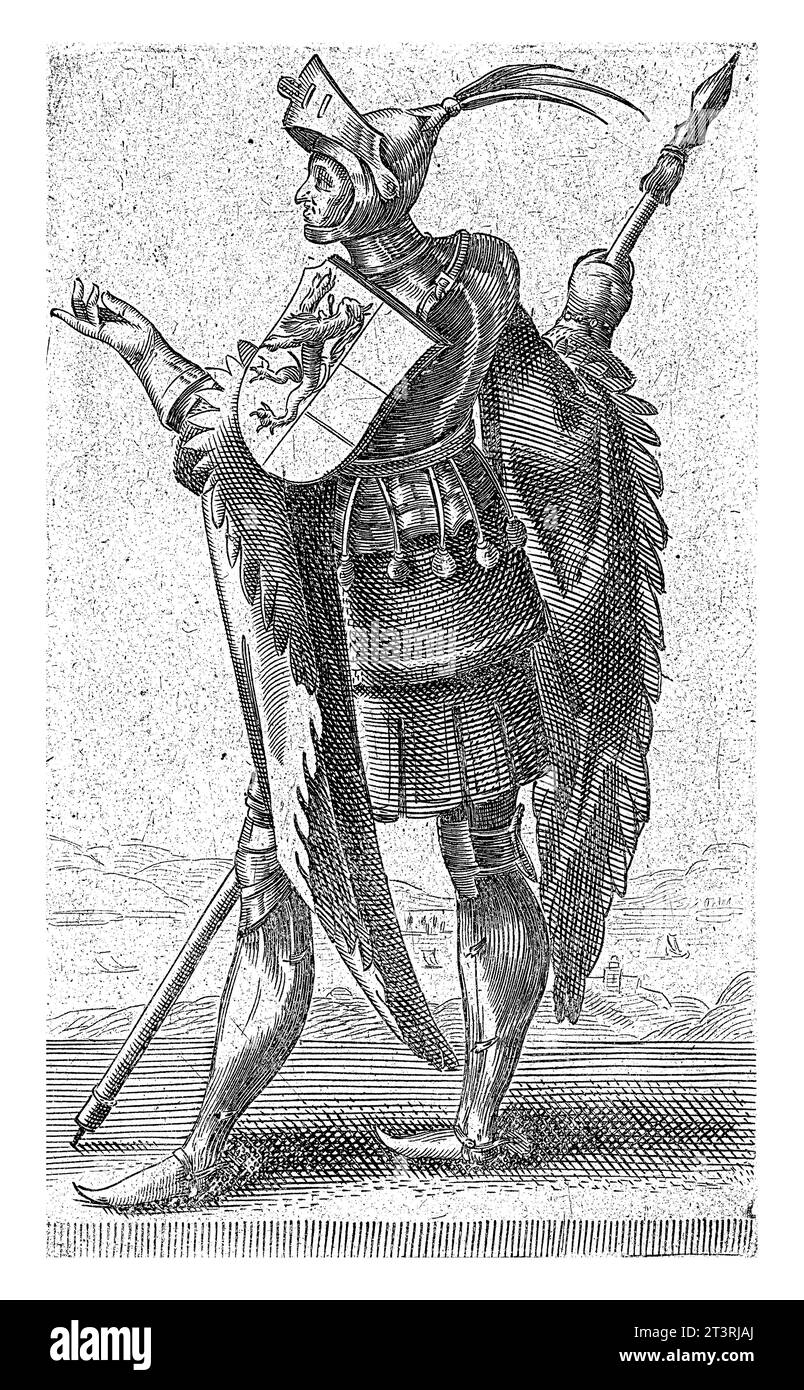Porträt von Gottfried III. Mit dem Hügel, Herzog von Unterlothringen, Adriaen Matham, 1620 Porträt von Gottfried III. Mit dem Hügel, Herzog von Unterlothringen, Sta Stockfoto