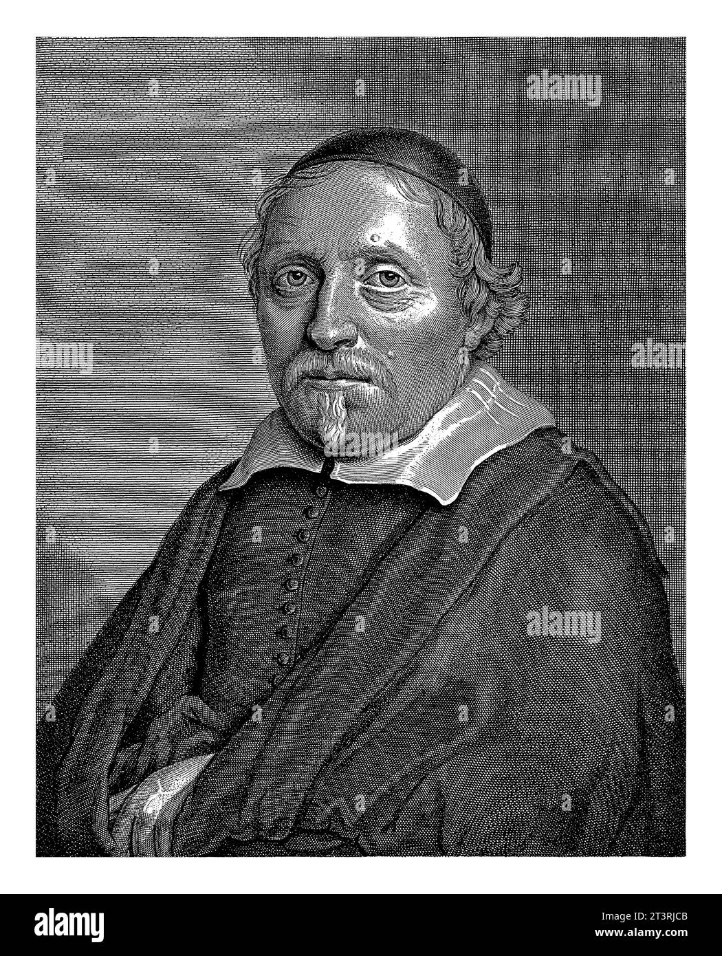 Porträt von Christiaan Sopingius, Reinier van Persijn, 1647 Porträt von Christiaan Sopingius, Prediger in Warmond, im Alter von 62 Jahren. Stockfoto