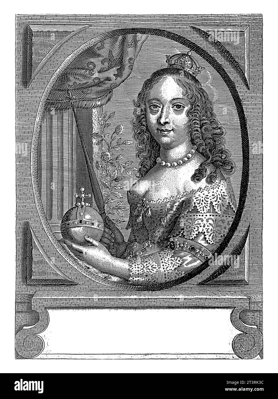 Büstenporträt von Ludwika Maria Gonzaga, Königin von Polen, Pieter de Jode (II), 1628–1670 Büstenporträt von Ludwika Maria Gonzaga, Königin von Polen, cro Stockfoto