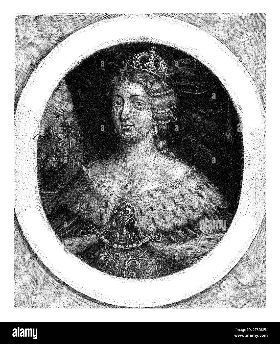 Porträt von Königin Maria Anna von Spanien, Jacob Gole, 1682–1724 Maria Anna, Königin von Spanien und Prinzessin von Neuburg. Ehefrau von Karl II. Von Spanien. Sie wir Stockfoto