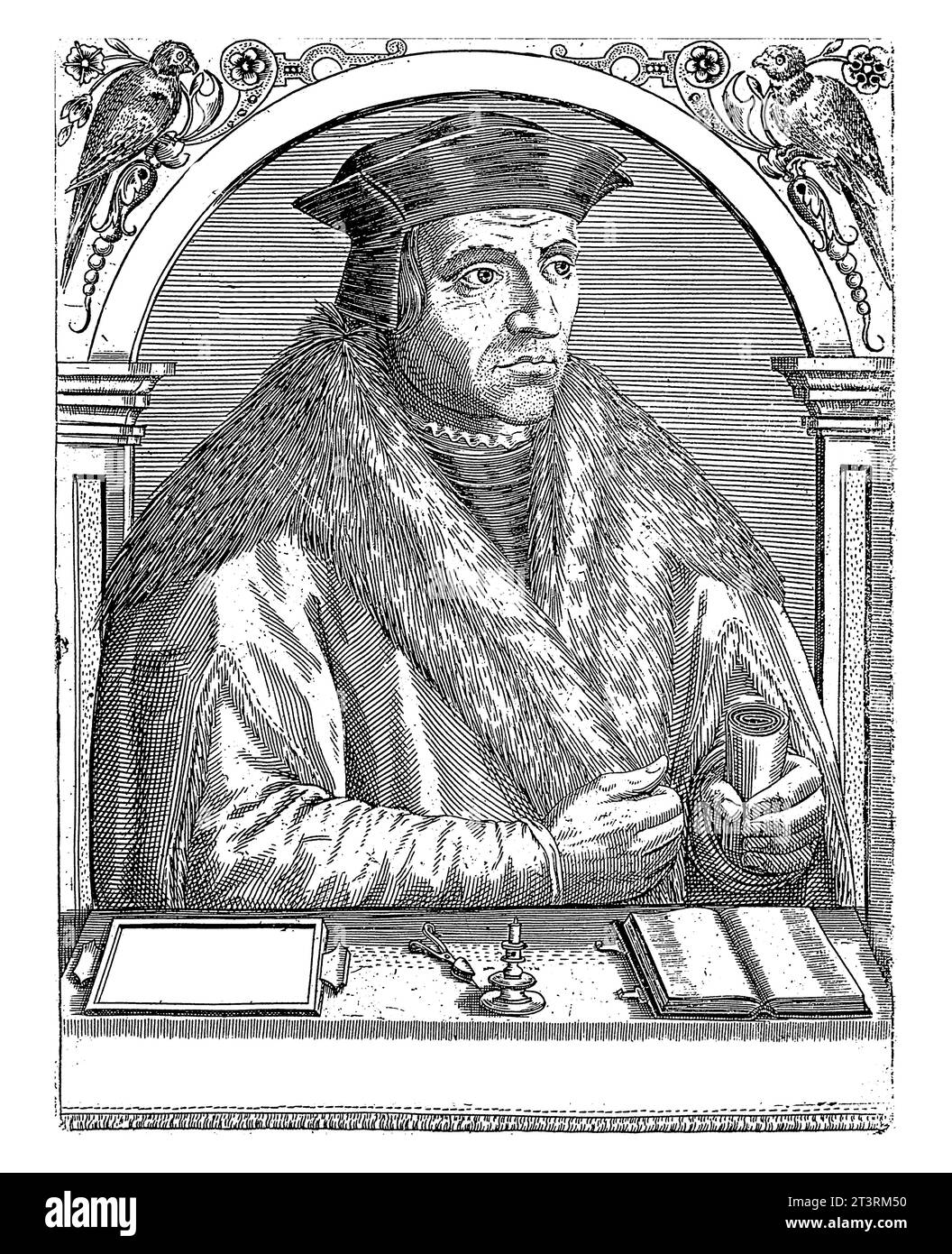 Porträt von Thomas More, Robert Boissard, 1597 - 1599 nummeriert Vu unten rechts. Stockfoto