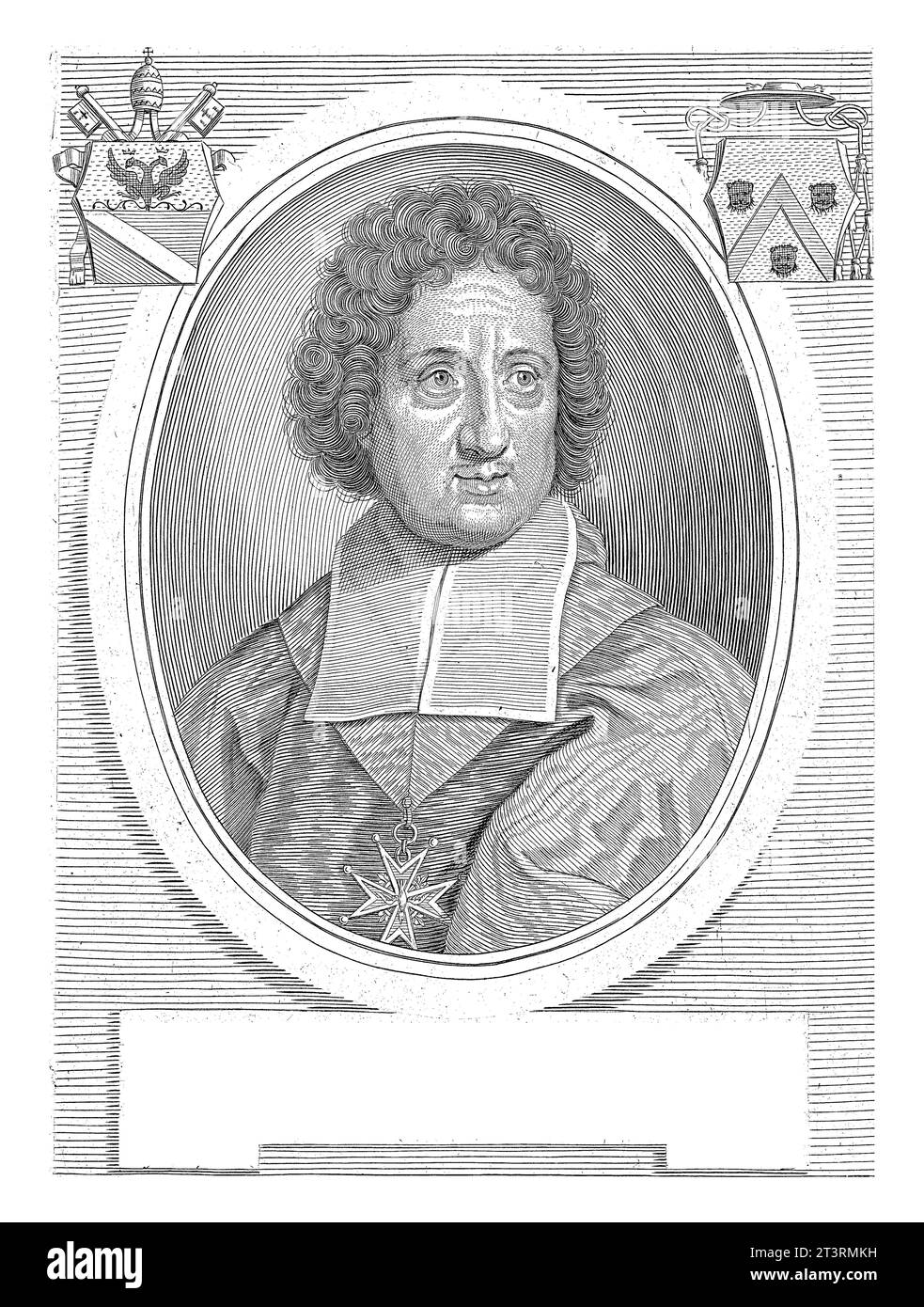 Porträt von Kardinal Toussaint de Forbin de Janson, Jacques Blondeau, nach Giovanni Battista Gaulli, 1690–1698 Stockfoto