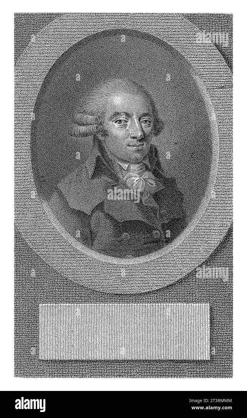 Porträt von Pierre Victurnien Vergniaud, Lambertus Antonius Claessens, ca. 1792 - ca. 1808, Vintage-Stich. Stockfoto