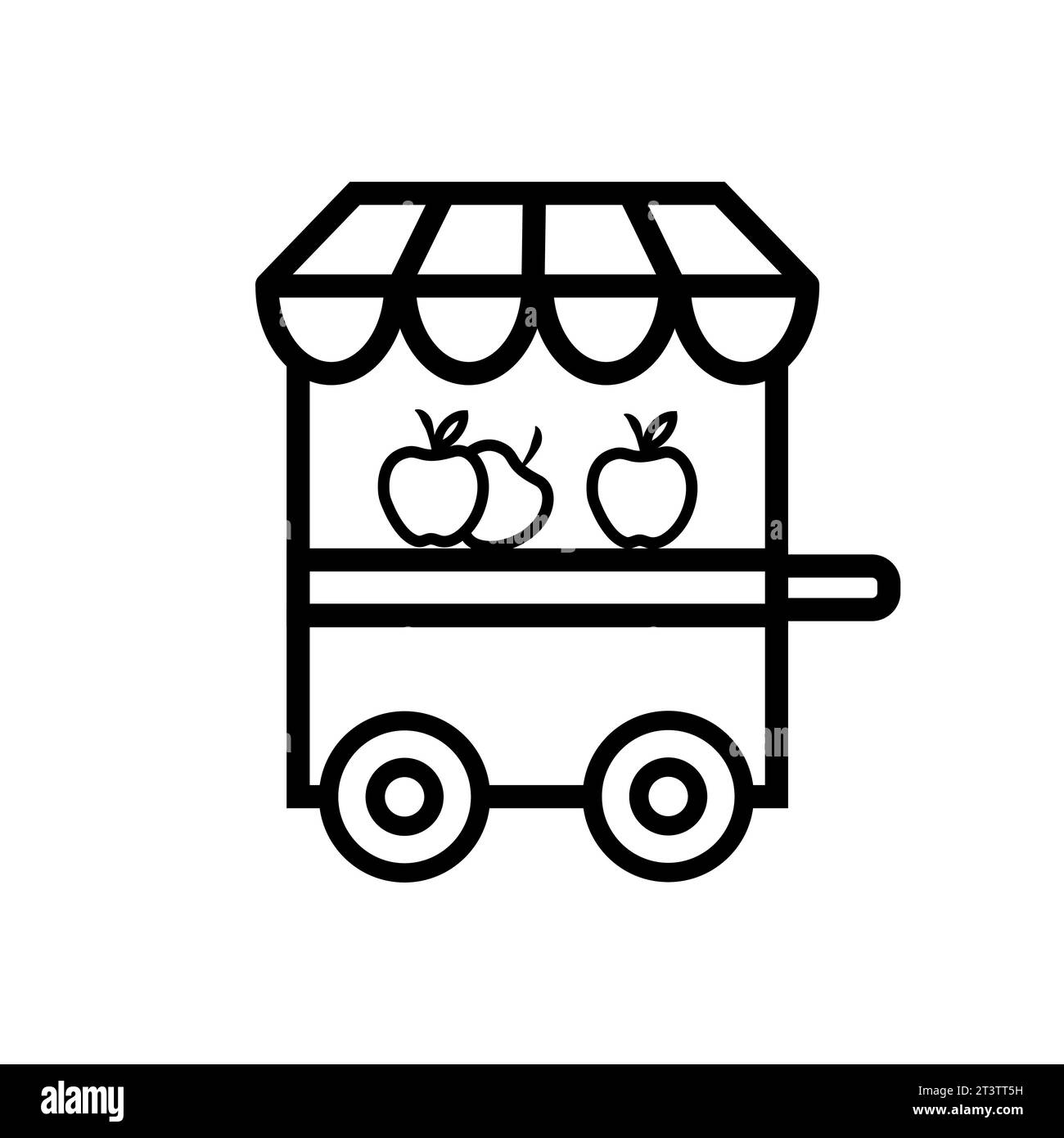 Ikone des Obstgeschäfts. Lineare Art Obst Shop Outline Icon Vektor-Illustration Stock Vektor