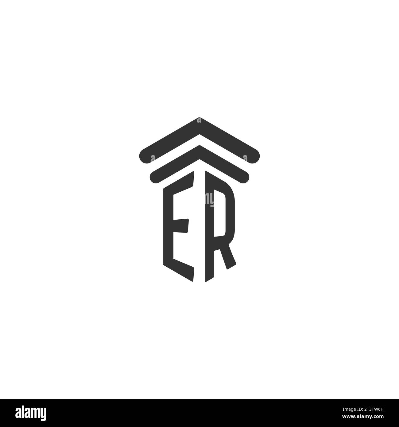 ER Initial für die Logo-Designvorlage der Anwaltskanzlei Stock Vektor