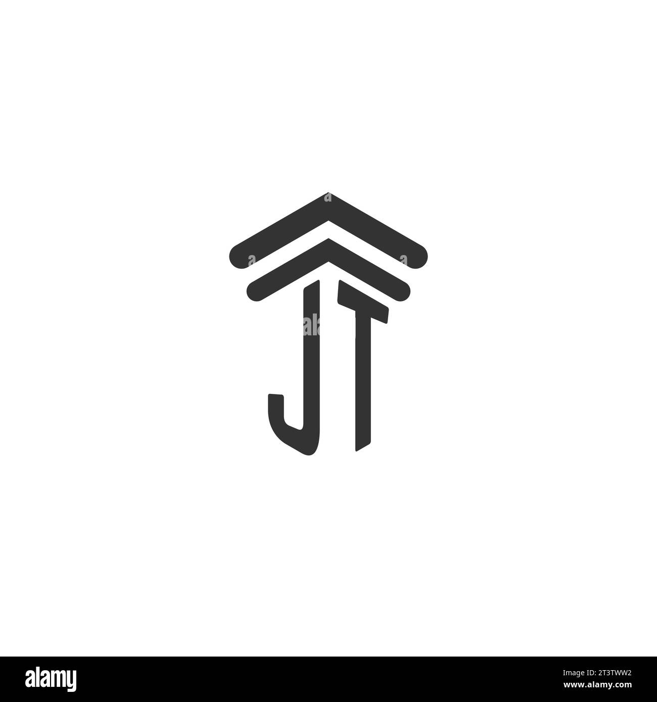 JT Initial für Logo-Designvorlage für Anwaltskanzlei Stock Vektor