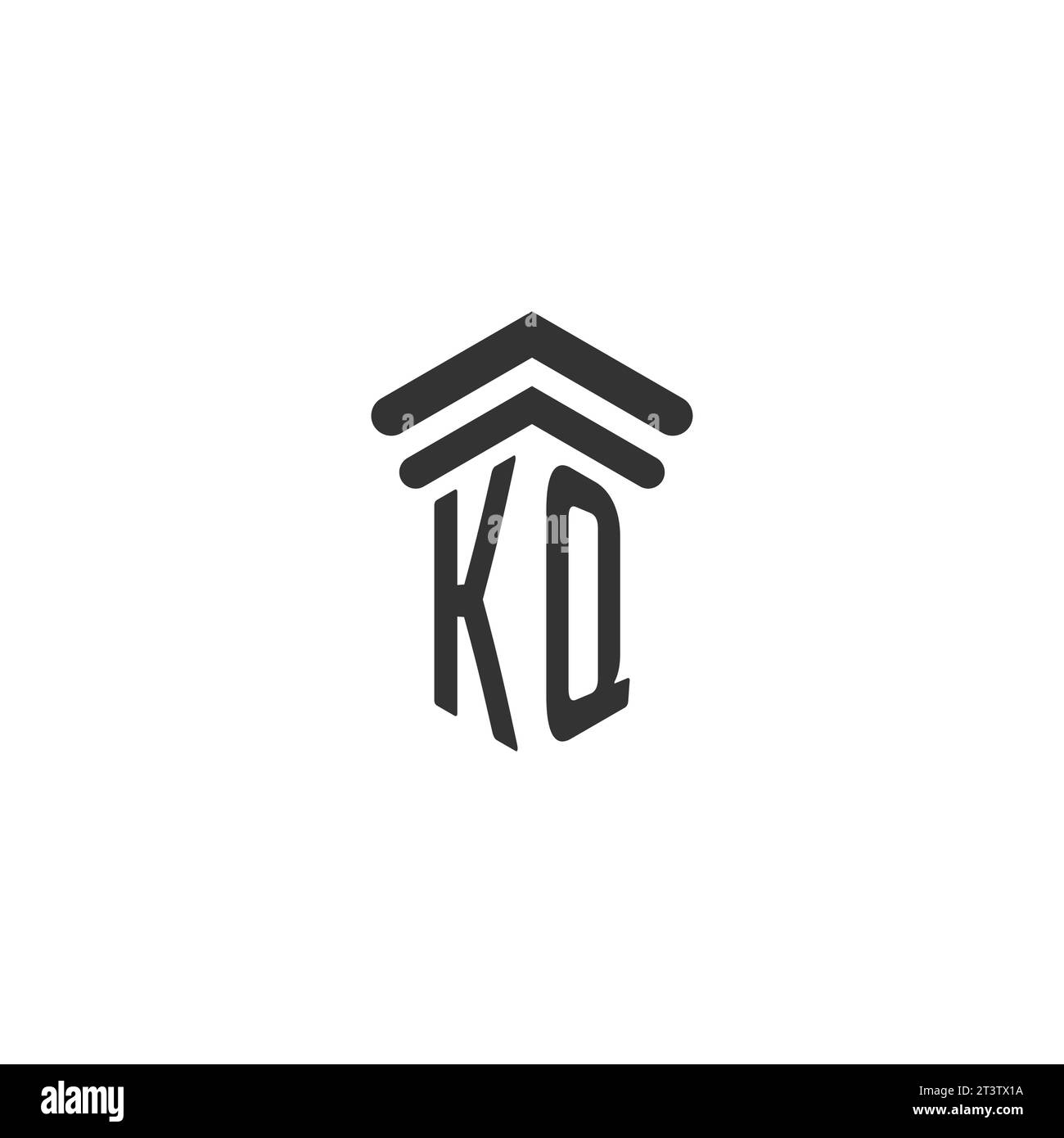 KQ Initial für Logo der Anwaltskanzlei Stock Vektor