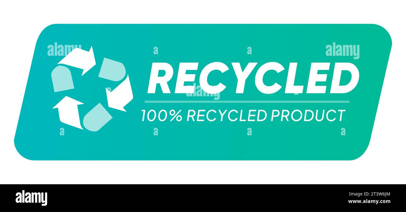 Grüne tosca-Grafik mit 100 % recyceltem Recycling-Produktetikett Stock Vektor
