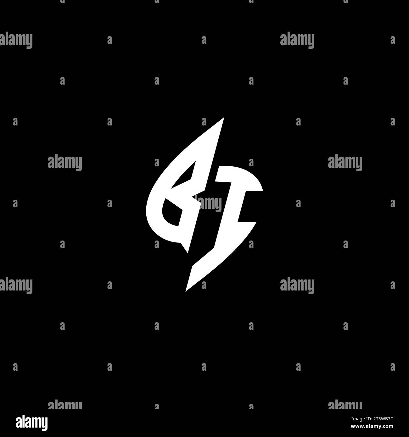 BI-Monogramm-Esport-Logo mit coolem Design im Vektor Stock Vektor