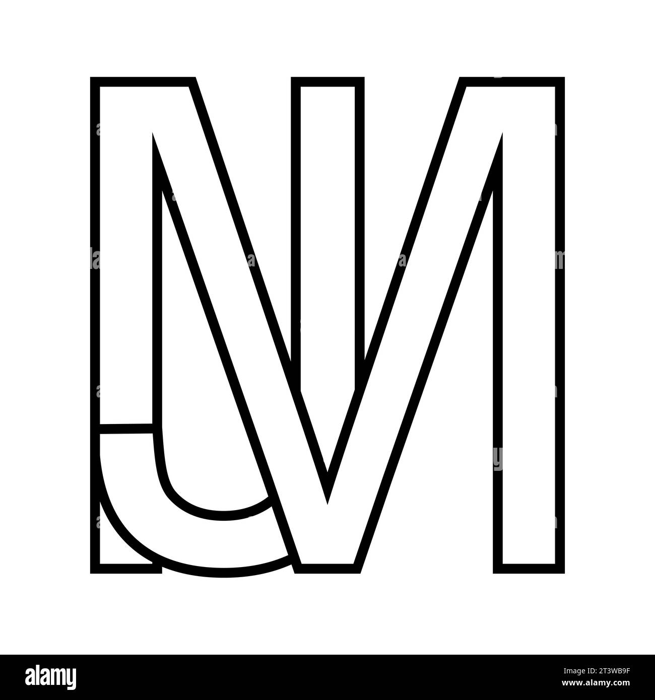 Logozeichen mj jm, Symbol Doppelbuchstaben Logotyp m j Stock Vektor