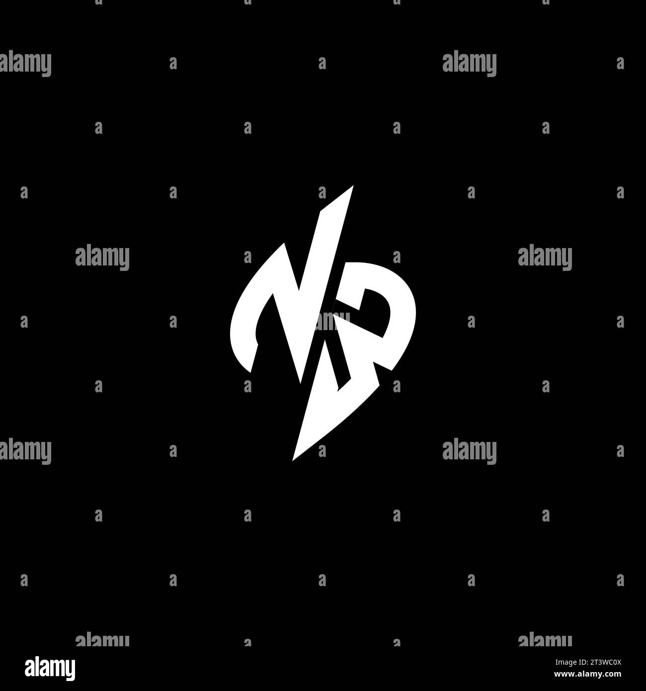 NW-Monogramm-Esport-Logo mit coolem Design im Vektor Stock Vektor