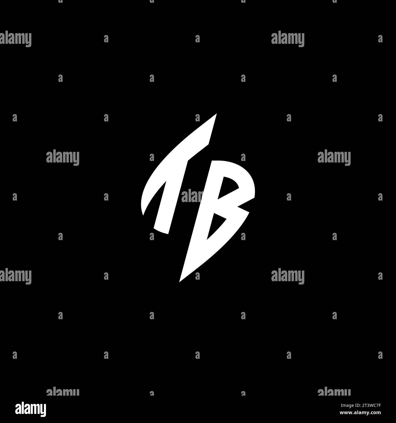 TB-Monogramm-Esport-Logo mit coolem Design im Vektor Stock Vektor