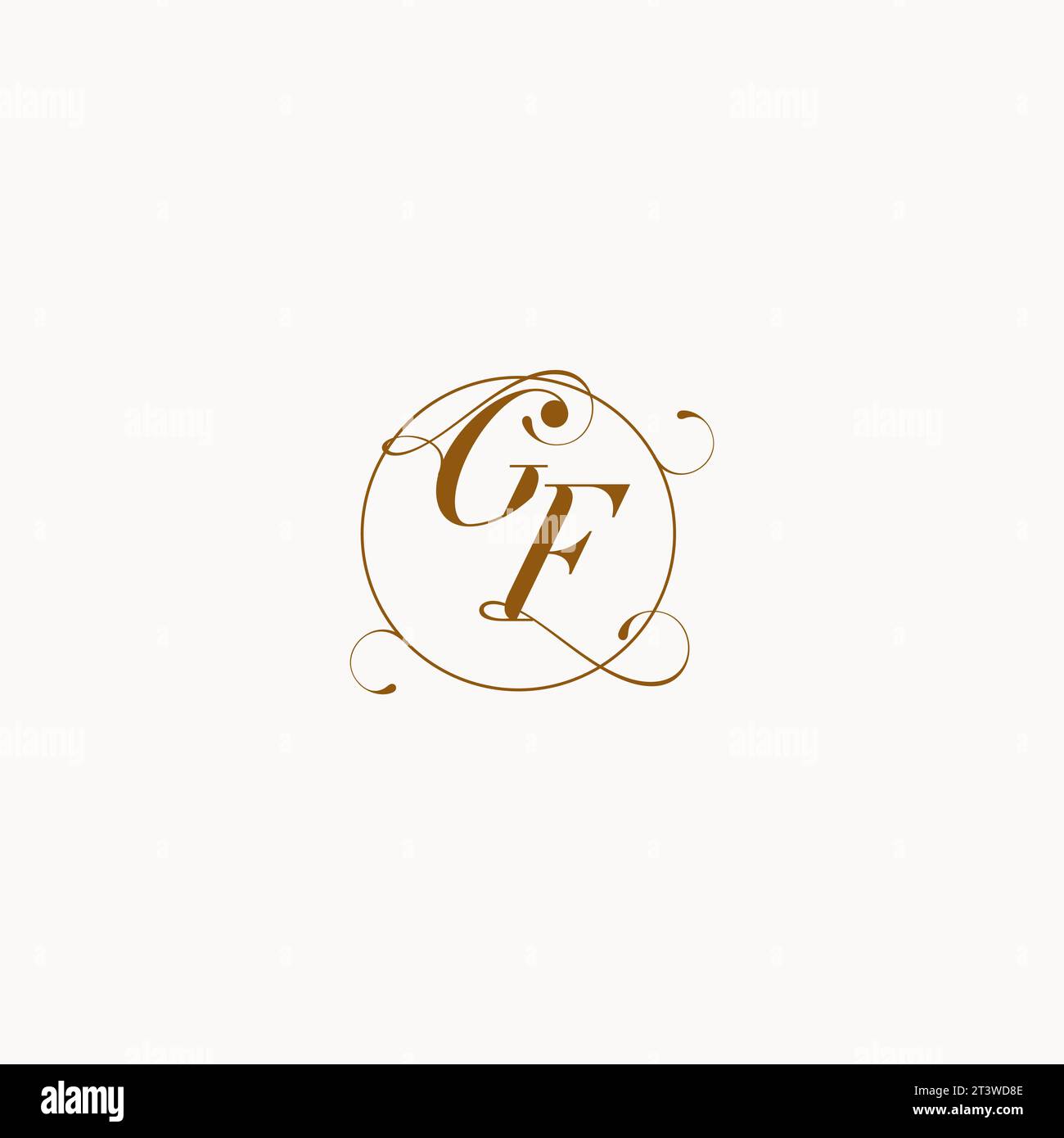 GF einzigartiges Hochzeitslogo-Symbol Ihrer Ehe und Sie können es auf Ihrem Hochzeitsgeschirr verwenden Stock Vektor