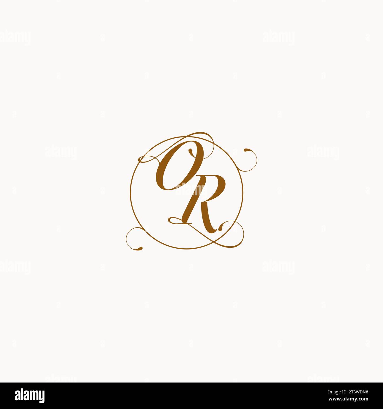 ODER ein einzigartiges Hochzeitslogo-Symbol Ihrer Ehe und Sie können es auf Ihrem Hochzeitsgeschirr verwenden Stock Vektor