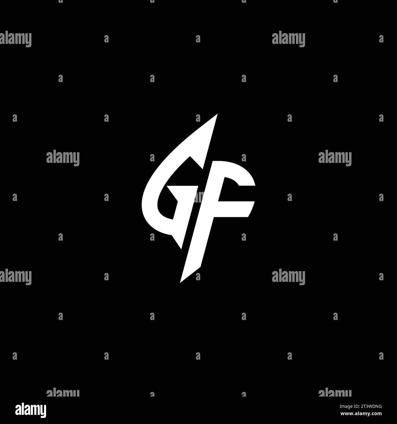 GF-Monogramm-Esport-Logo-Design mit coolem Formkonzept im Vektor Stock Vektor