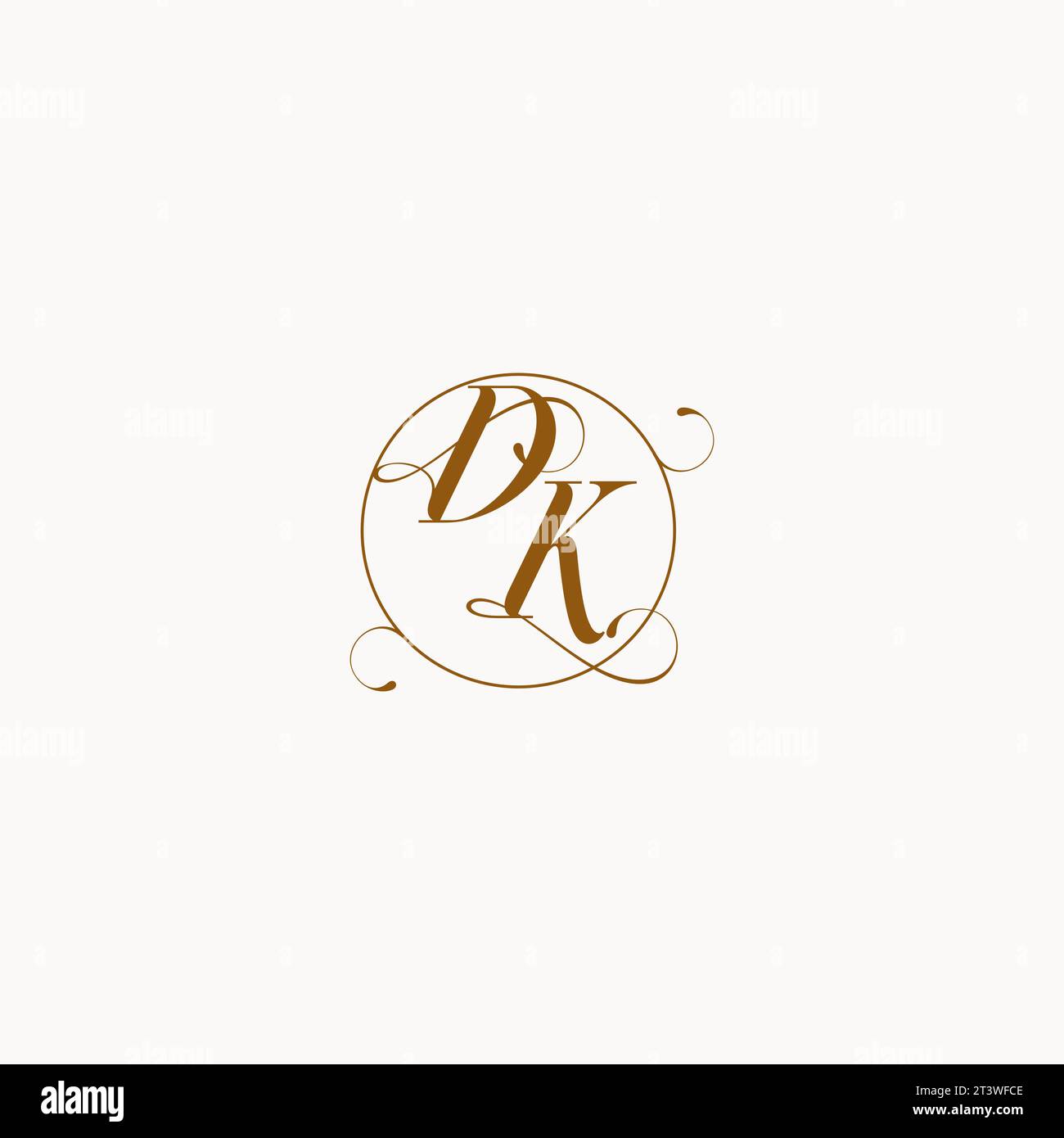 DK einzigartiges Hochzeitslogo-Symbol Ihrer Ehe und Sie können es auf Ihrem Hochzeitsgeschirr verwenden Stock Vektor