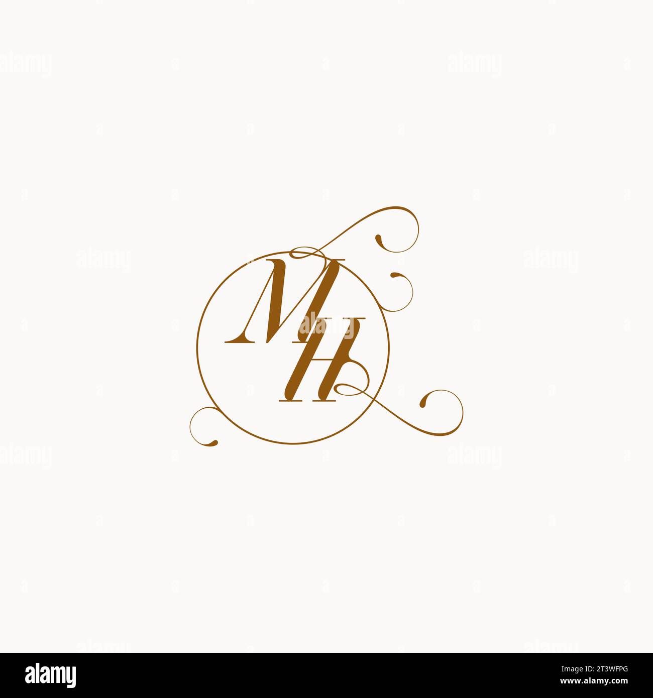 MH einzigartiges Hochzeitslogo-Symbol Ihrer Ehe und Sie können es auf Ihrem Hochzeitsgeschirr verwenden Stock Vektor