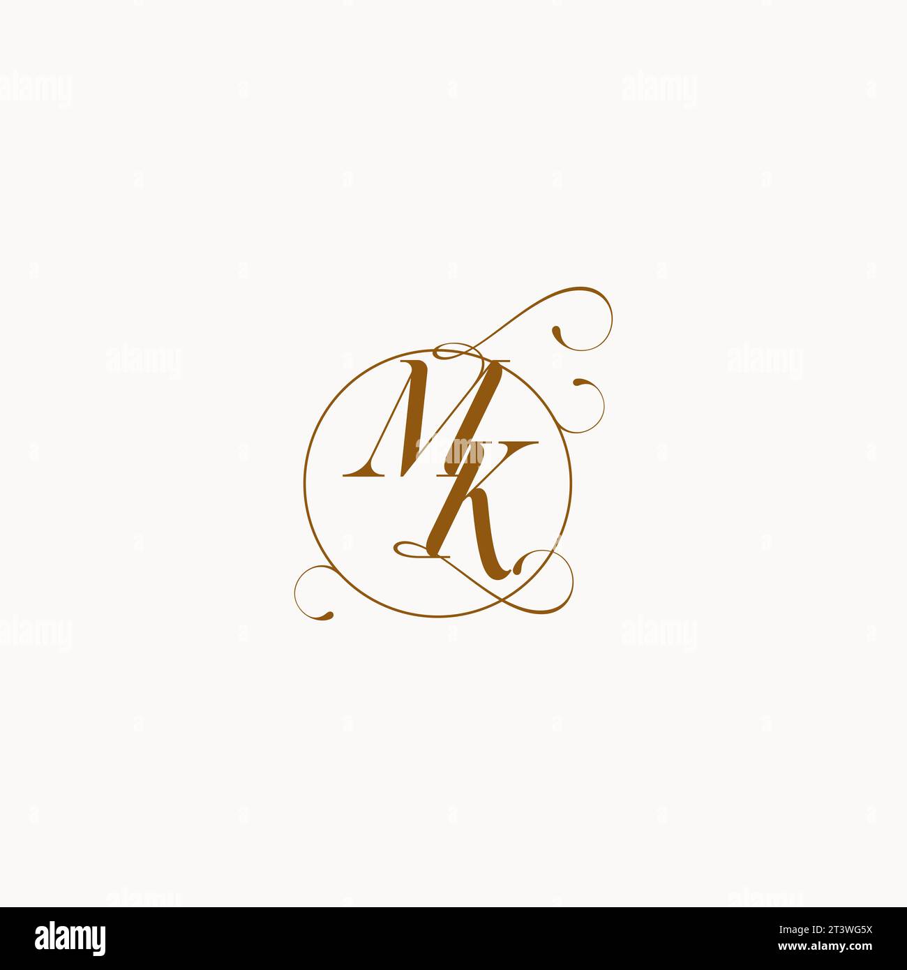 MK einzigartiges Hochzeitslogo Symbol Ihrer Ehe und Sie können es auf Ihrem Hochzeitsgeschirr verwenden Stock Vektor