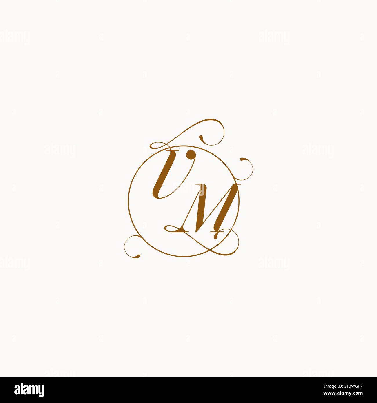 VM Unique Hochzeit Logo Symbol Ihrer Hochzeit und Sie können es auf Ihrem Hochzeit Schreibwaren verwenden Stock Vektor