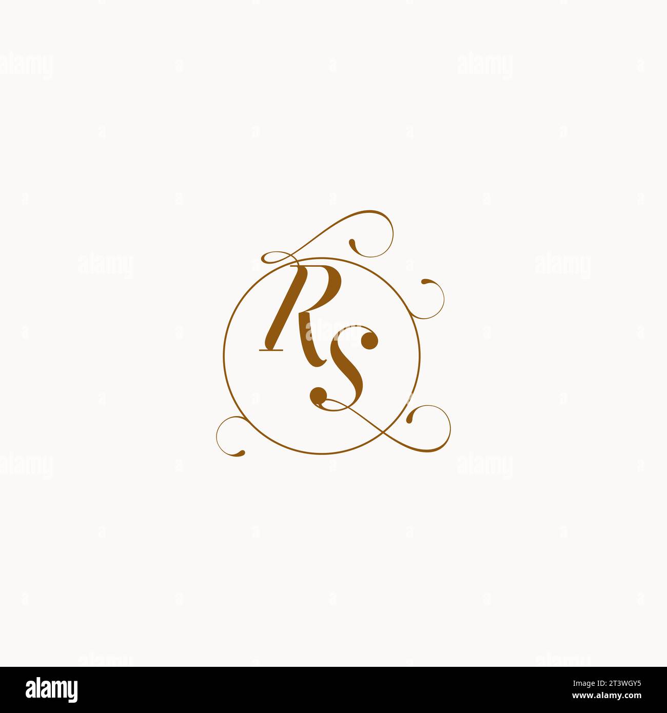 RS einzigartiges Hochzeitslogo-Symbol Ihrer Ehe und Sie können es auf Ihrem Hochzeitsgeschirr verwenden Stock Vektor