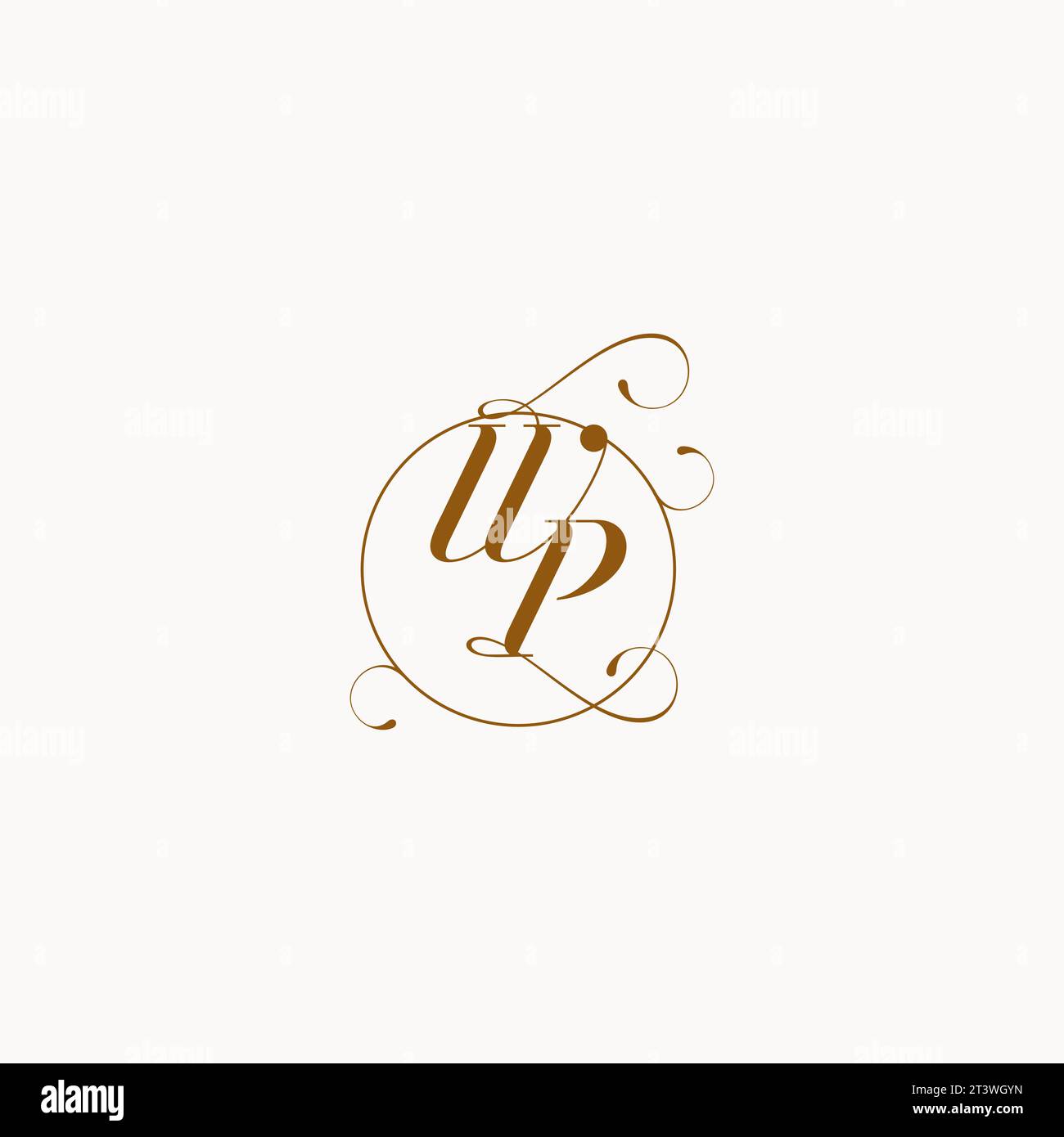 WP einzigartiges Hochzeit Logo Symbol Ihrer Ehe und Sie können es auf Ihrem Hochzeit Schreibwaren verwenden Stock Vektor