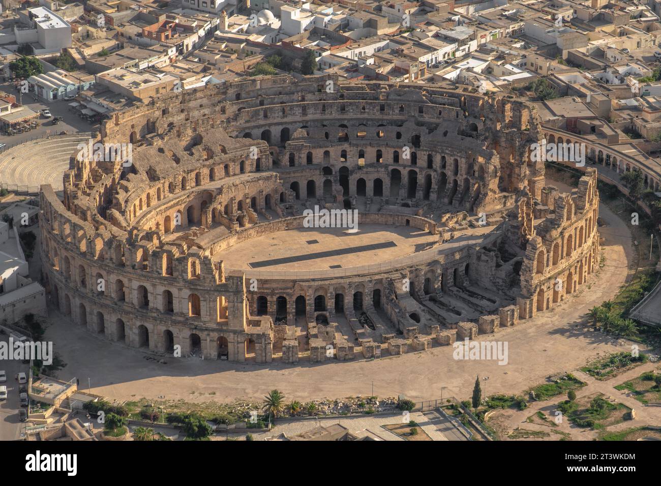 El Jem Coliseum. Das größte römische Amphitheater Afrikas. Unesco-Weltkulturerbe. Stockfoto