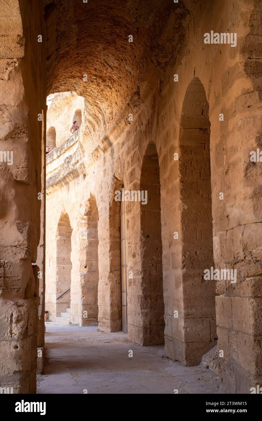 El Jem Coliseum. Das größte römische Amphitheater Afrikas. Unesco-Weltkulturerbe. Stockfoto
