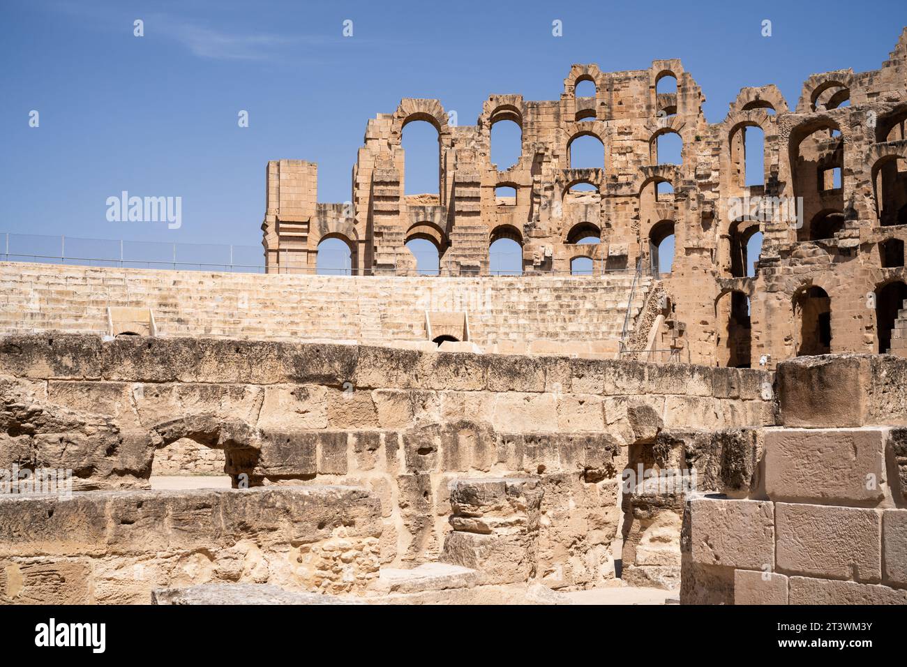 El Jem Coliseum. Das größte römische Amphitheater Afrikas. Unesco-Weltkulturerbe. Stockfoto