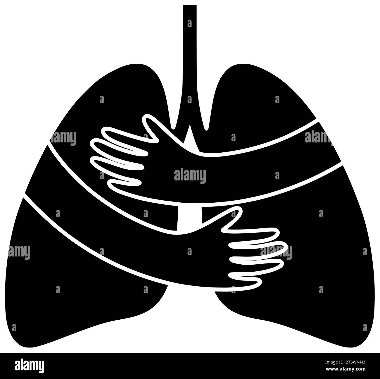 Gesundheit schwarz Krebs Silhouette Virus Illustration Krankheit Icon Pneumonie Logo Band Pflege Tuberkulose Lunge medizinische Atemwege copd Asthma Stockfoto