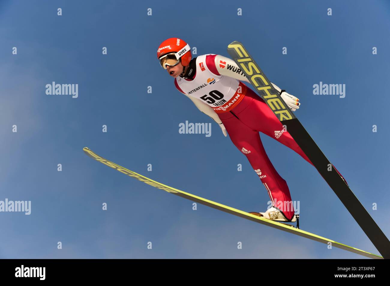 Eric Frenzel Aktion FIS NORDISCHE SKI-WELTMEISTERSCHAFT 2015 in Falun, Schweden am 20.02.2015 Stockfoto