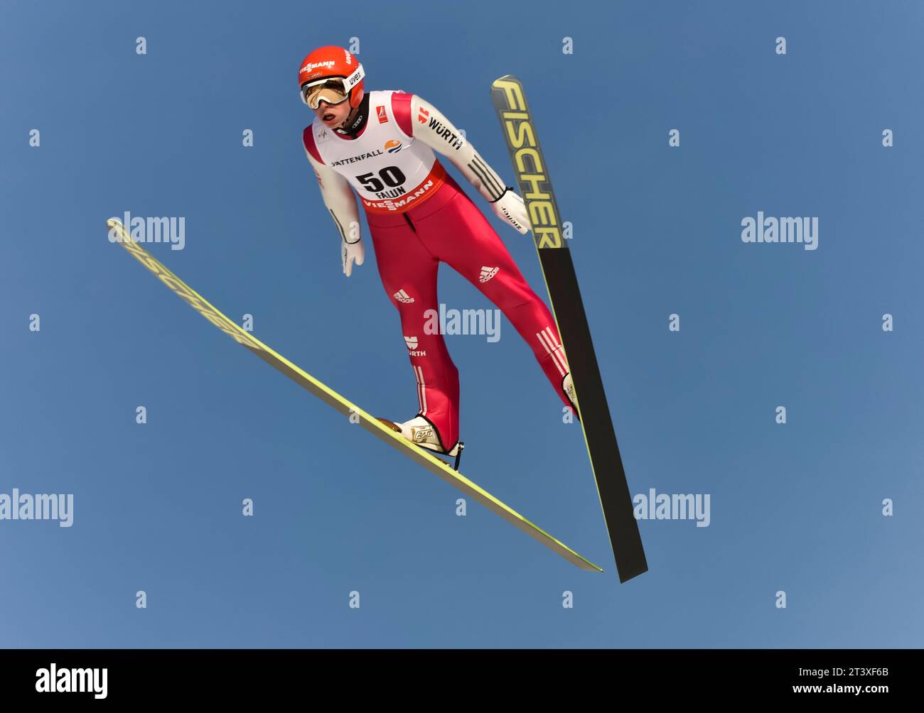 Eric Frenzel Aktion FIS NORDISCHE SKI-WELTMEISTERSCHAFT 2015 in Falun, Schweden am 20.02.2015 Stockfoto