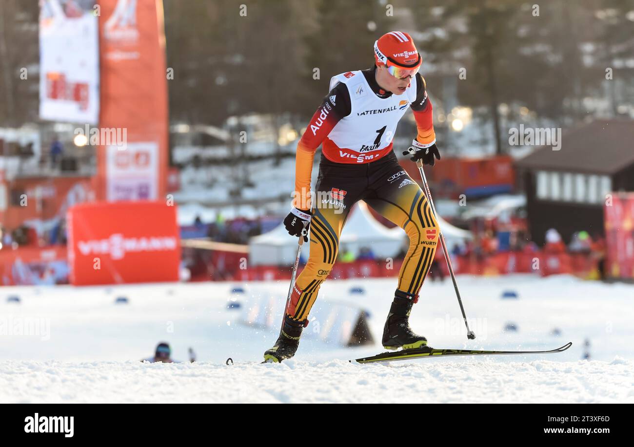 Eric Frenzel Aktion FIS NORDISCHE SKI-WELTMEISTERSCHAFT 2015 in Falun, Schweden am 20.02.2015 Stockfoto