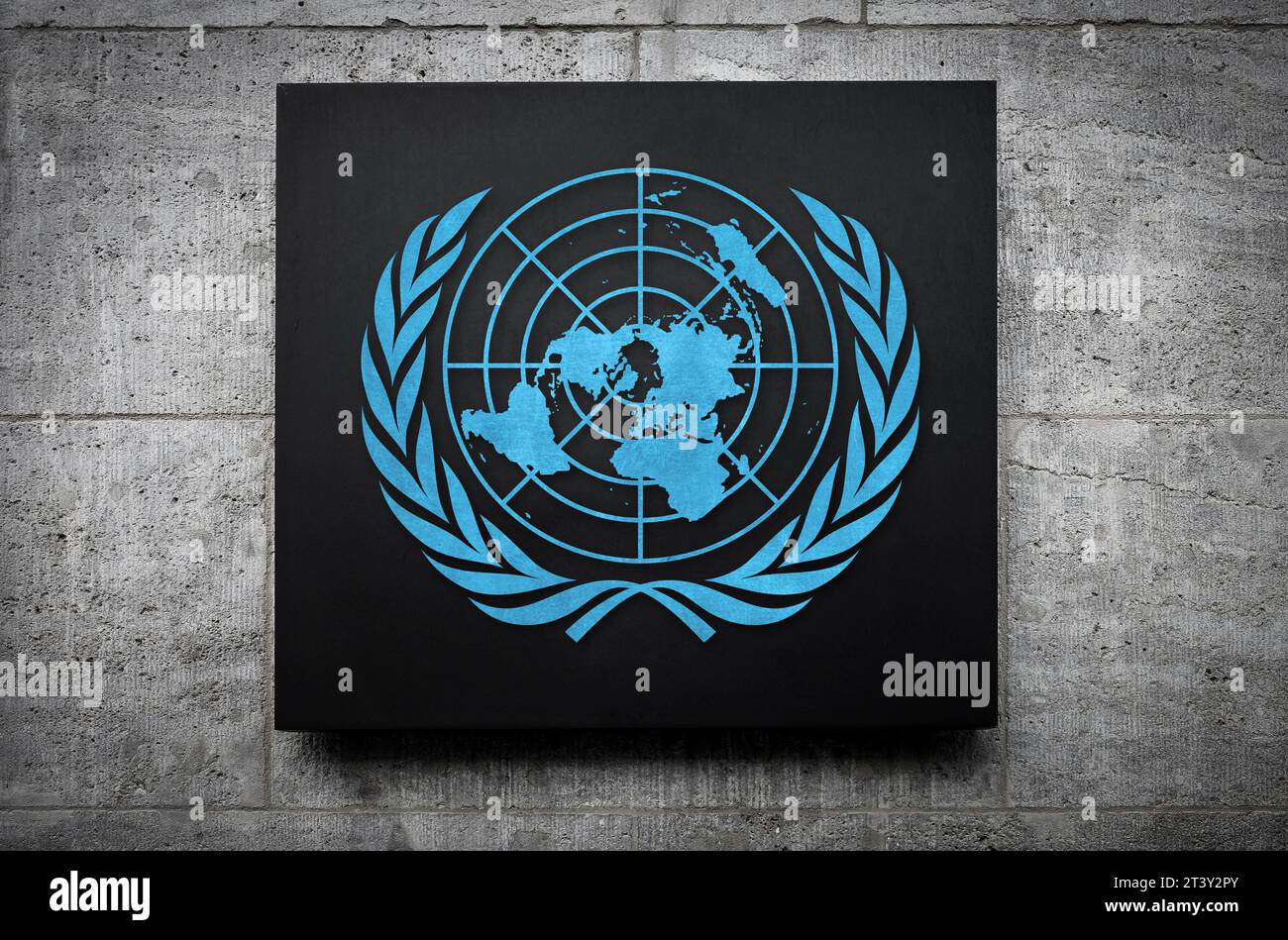 Vereinte Nationen - zwischenstaatliche Organisation für Weltfrieden und internationale Sicherheit Stockfoto