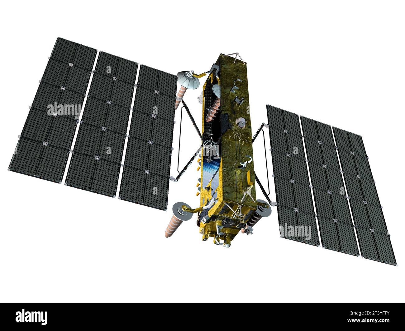 GLONASS-K2 moderner Navigationssatellit isoliert. 3D-Rendering Stockfoto