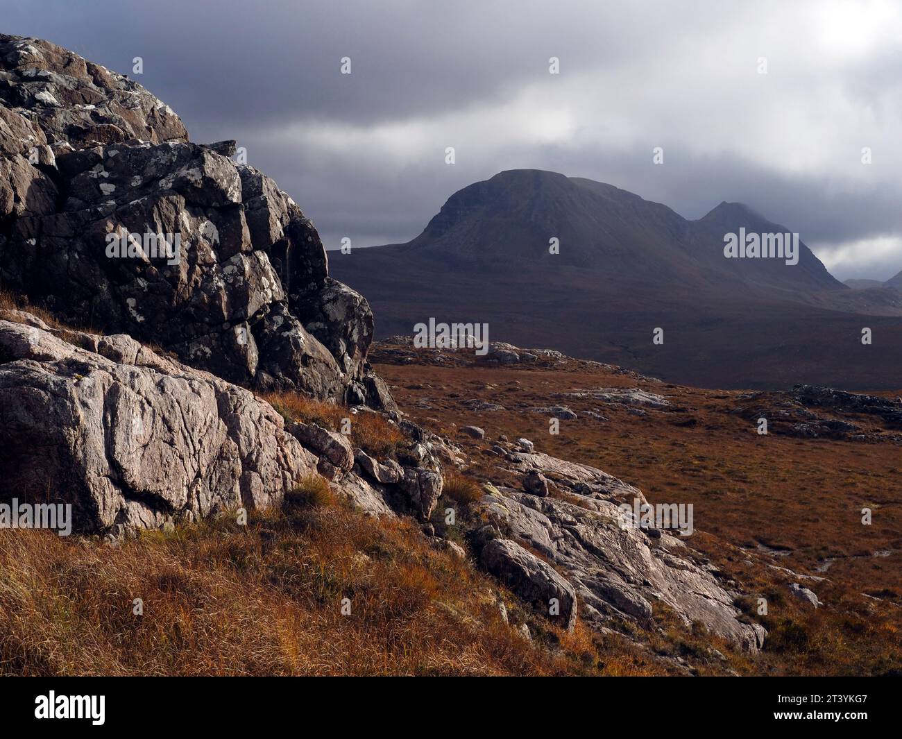 Blick in Richtung Baosbheinn, Torridon von Mullach nan Cadhaichean Stockfoto