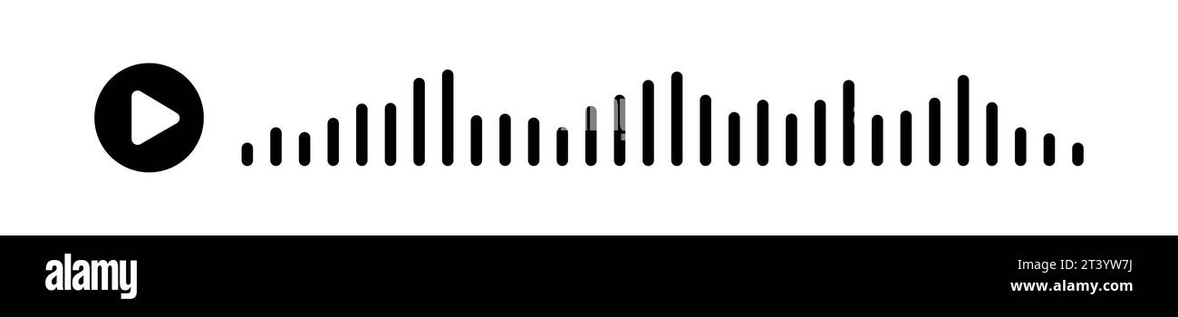 Schwarze Schallwellen des Equalizers, isoliert auf einem isolierten weißen Hintergrund. Vektor-Clipart-Darstellung Stock Vektor