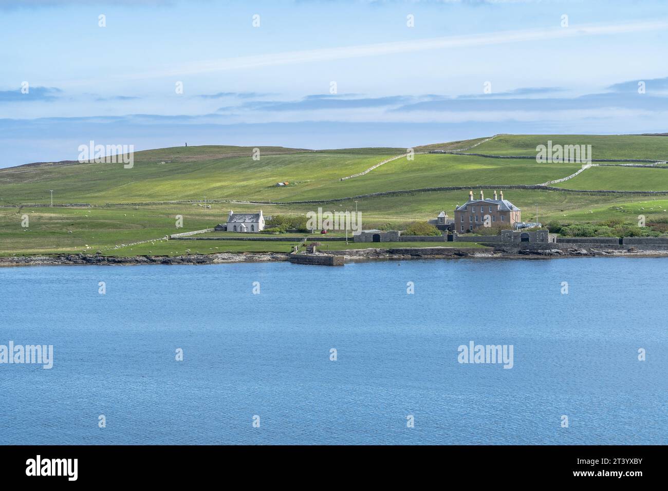 Küstenlandschaft von Lerwick in Shetland Islands, Schottland Stockfoto