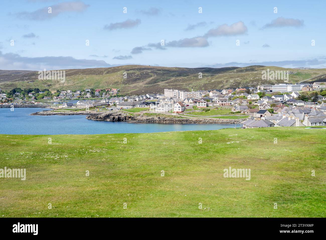 Küstenlandschaft von Lerwick in Shetland Islands, Schottland Stockfoto
