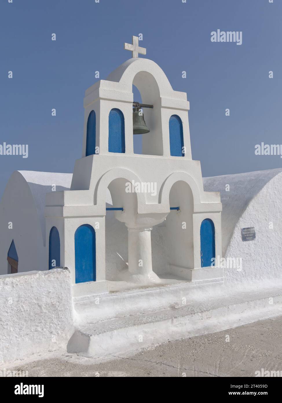 Kapelle in Oia, Santorin Stockfoto