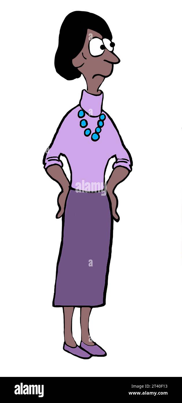 Eine afroamerikanische Frau hat einen verärgerten oder besorgten Blick im Gesicht. Stockfoto