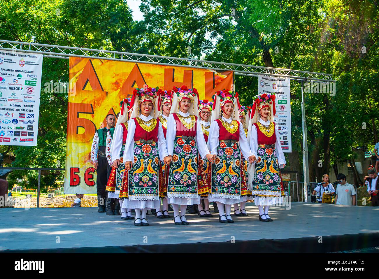 12 08 2023 Bela Palanka, Serbien, die „Tage von Banice“ ist ein Gastro-touristisches Ereignis mit wettbewerbsfähigem Charakter und fördert die Bräuche, Kultur und Traditionen Stockfoto