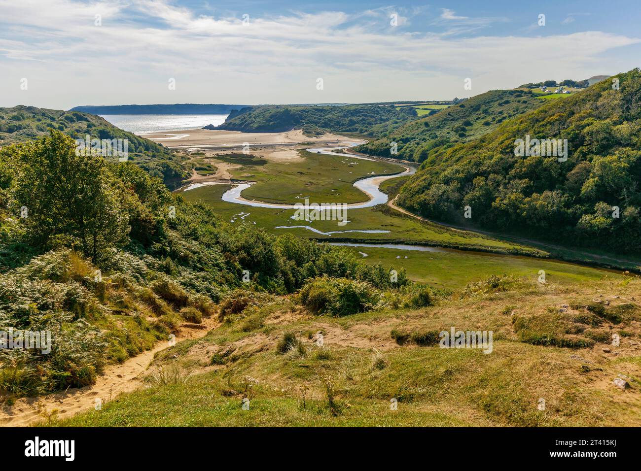 Three Cliffs Bay Beach, Gower Peninsula, Wales Stockfoto