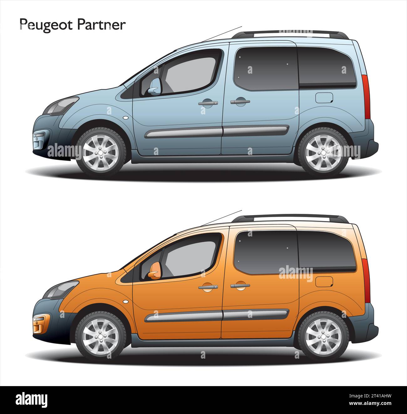 Peugeot Partner l1 2016 Professional Kombi-Vektor-Bild Stock Vektor