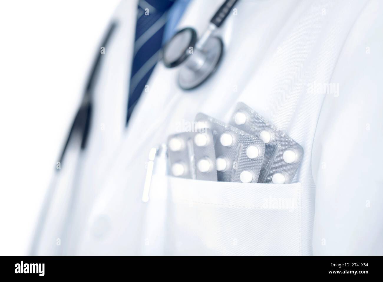 Pillen in der Arzttasche Stockfoto