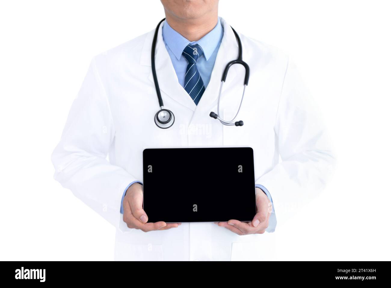 Arzt hält Tablet-Computer Stockfoto