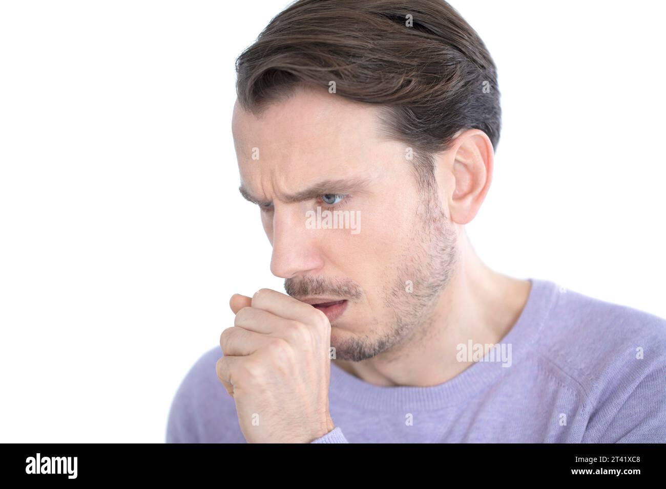 Mann, Husten Stockfoto