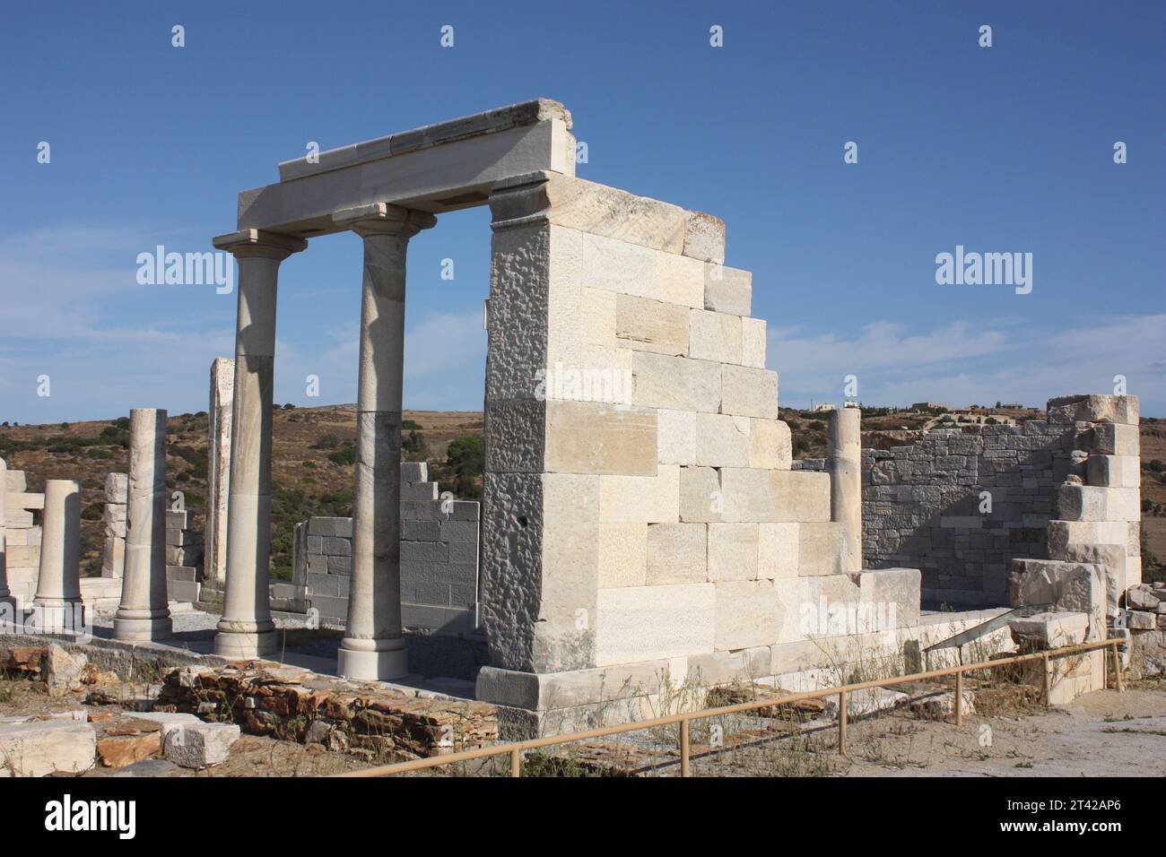 Der Tempel des Demeter auf der Insel Naxos in den Kykladen Griechenlands Stockfoto