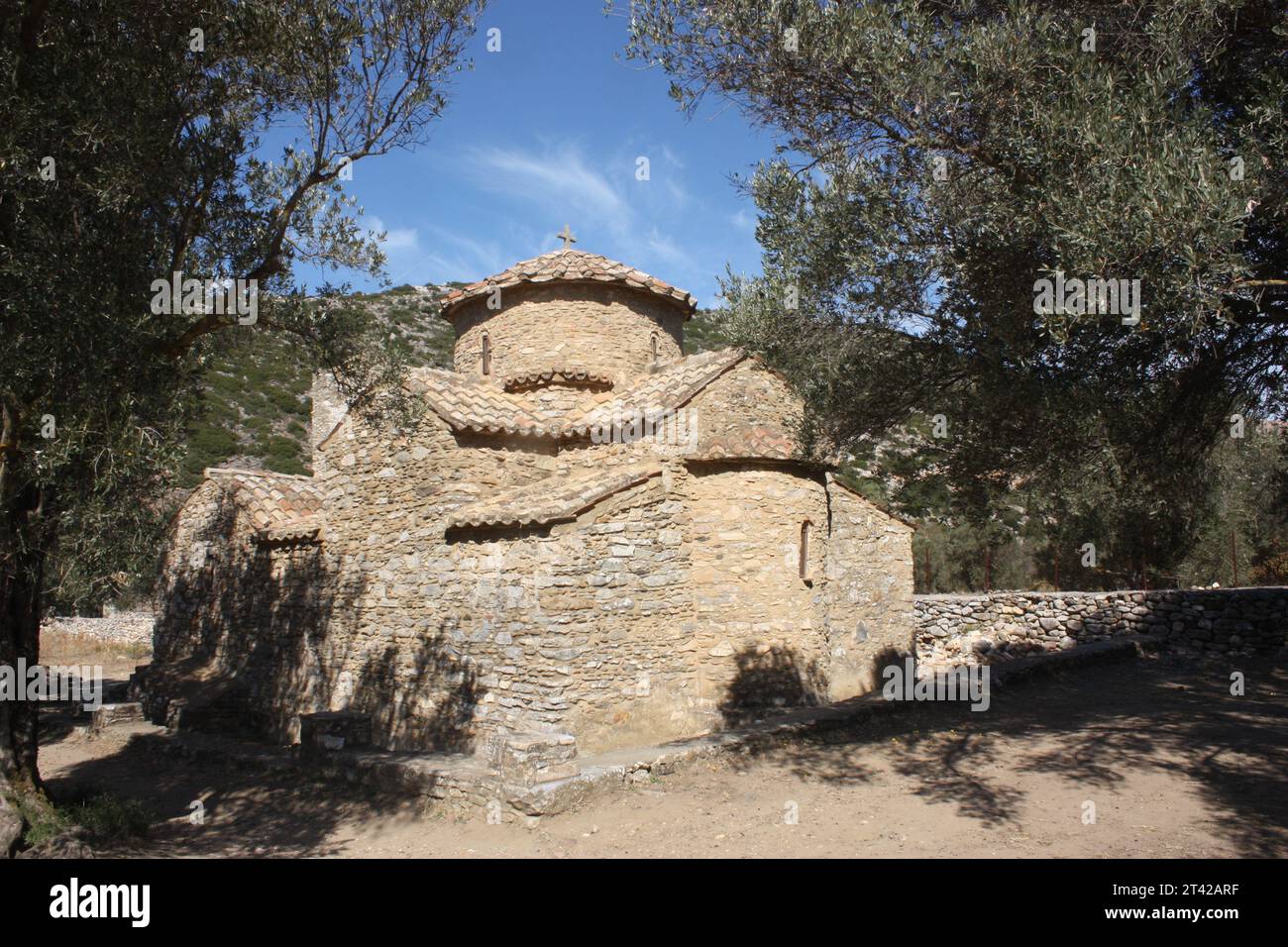 Die Kirche St. Georgios Diasorisis in der Stadt Chalki auf Naxos Stockfoto