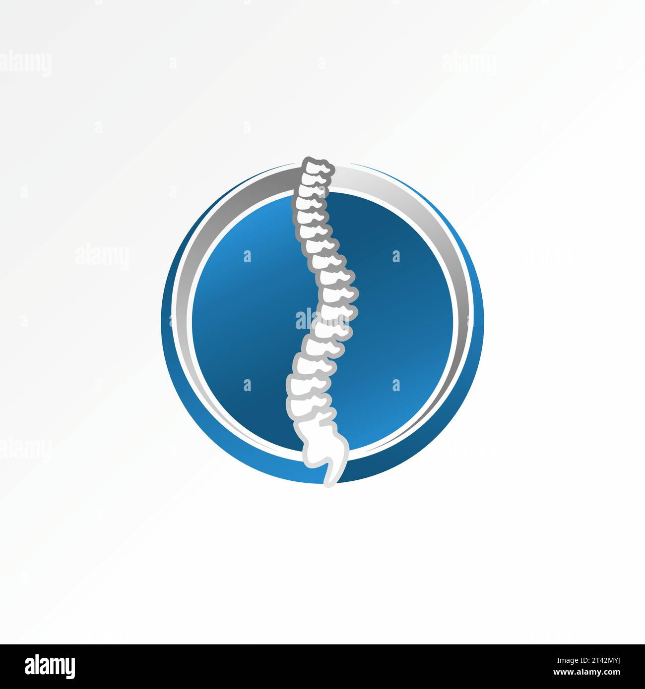 Logo Design Grafik Konzept kreative Premium abstrakte Vektor-Vorrat einzigartige Wirbelsäule Knochen auf Block Kreis Swoosh im Zusammenhang mit Gesundheit Physiotherapie Sport Stock Vektor